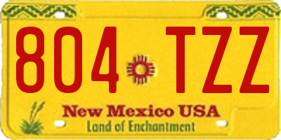 NM license plate 804TZZ