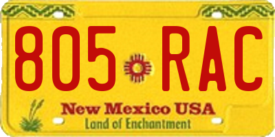 NM license plate 805RAC