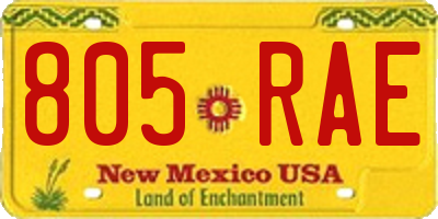 NM license plate 805RAE