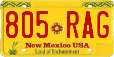 NM license plate 805RAG