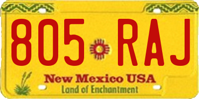 NM license plate 805RAJ