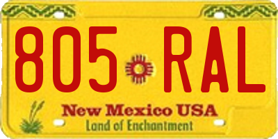 NM license plate 805RAL