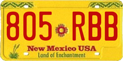 NM license plate 805RBB