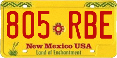 NM license plate 805RBE