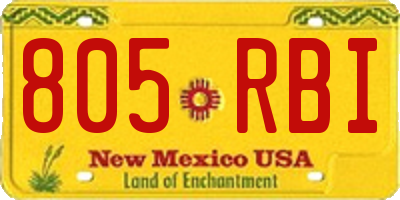 NM license plate 805RBI