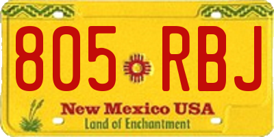 NM license plate 805RBJ