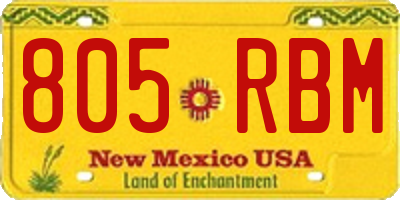 NM license plate 805RBM