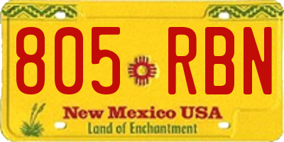 NM license plate 805RBN