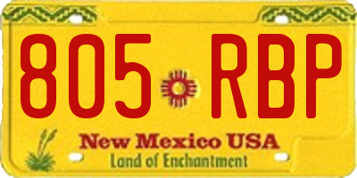 NM license plate 805RBP
