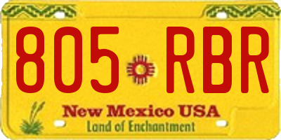 NM license plate 805RBR