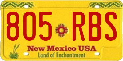 NM license plate 805RBS
