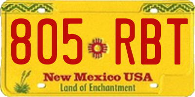 NM license plate 805RBT