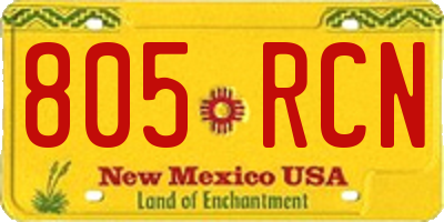 NM license plate 805RCN