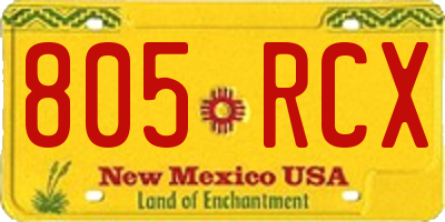 NM license plate 805RCX