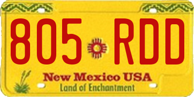 NM license plate 805RDD