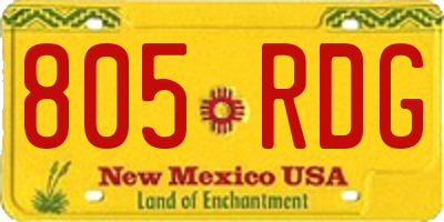 NM license plate 805RDG