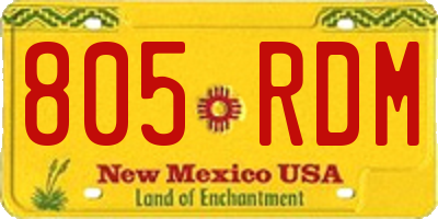NM license plate 805RDM