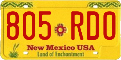 NM license plate 805RDO