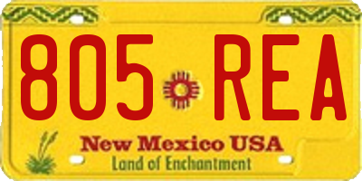 NM license plate 805REA