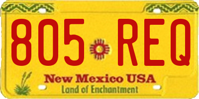 NM license plate 805REQ