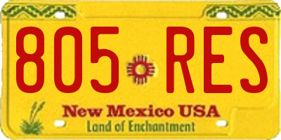 NM license plate 805RES