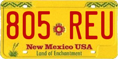 NM license plate 805REU