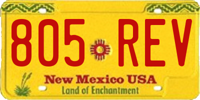 NM license plate 805REV
