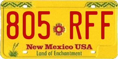 NM license plate 805RFF
