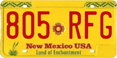 NM license plate 805RFG
