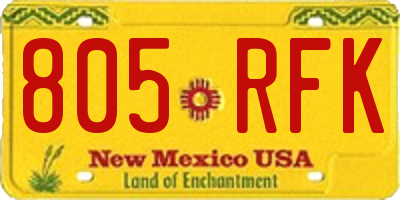 NM license plate 805RFK