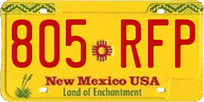 NM license plate 805RFP