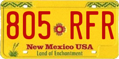NM license plate 805RFR