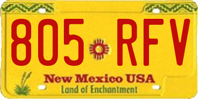 NM license plate 805RFV