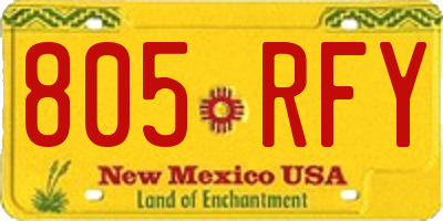 NM license plate 805RFY