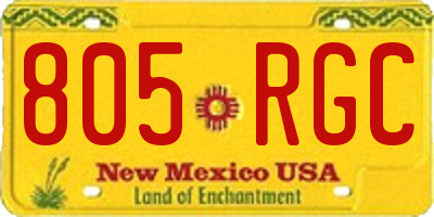 NM license plate 805RGC