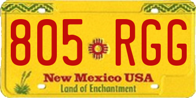 NM license plate 805RGG