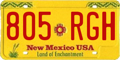 NM license plate 805RGH