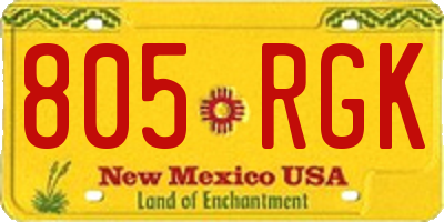 NM license plate 805RGK