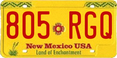 NM license plate 805RGQ