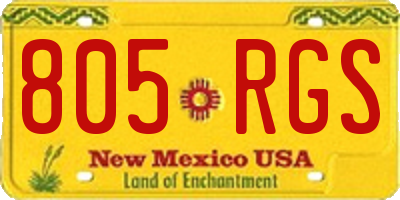 NM license plate 805RGS