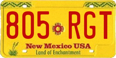 NM license plate 805RGT