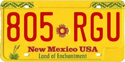 NM license plate 805RGU