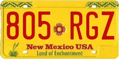 NM license plate 805RGZ