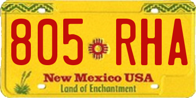 NM license plate 805RHA