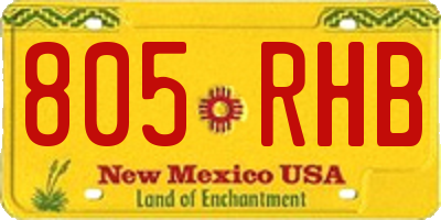 NM license plate 805RHB
