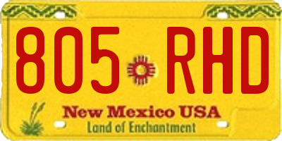 NM license plate 805RHD