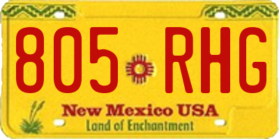 NM license plate 805RHG