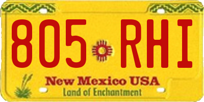 NM license plate 805RHI