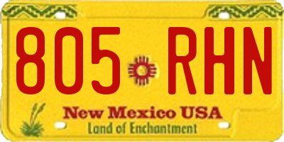 NM license plate 805RHN