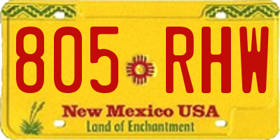 NM license plate 805RHW